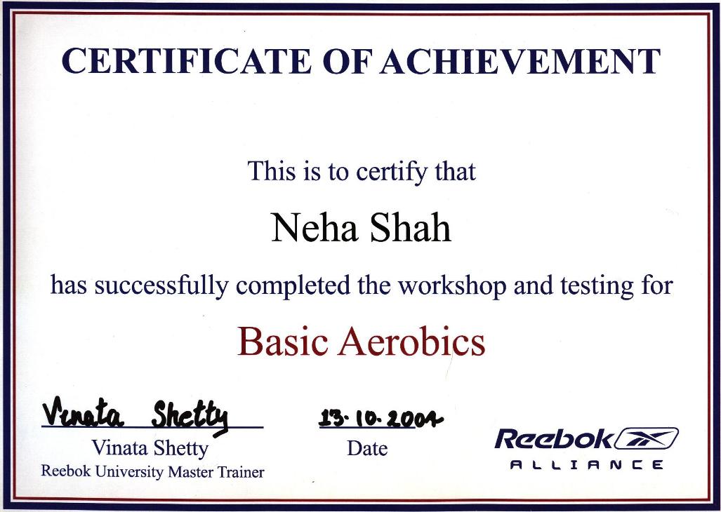 reebok fitness certification